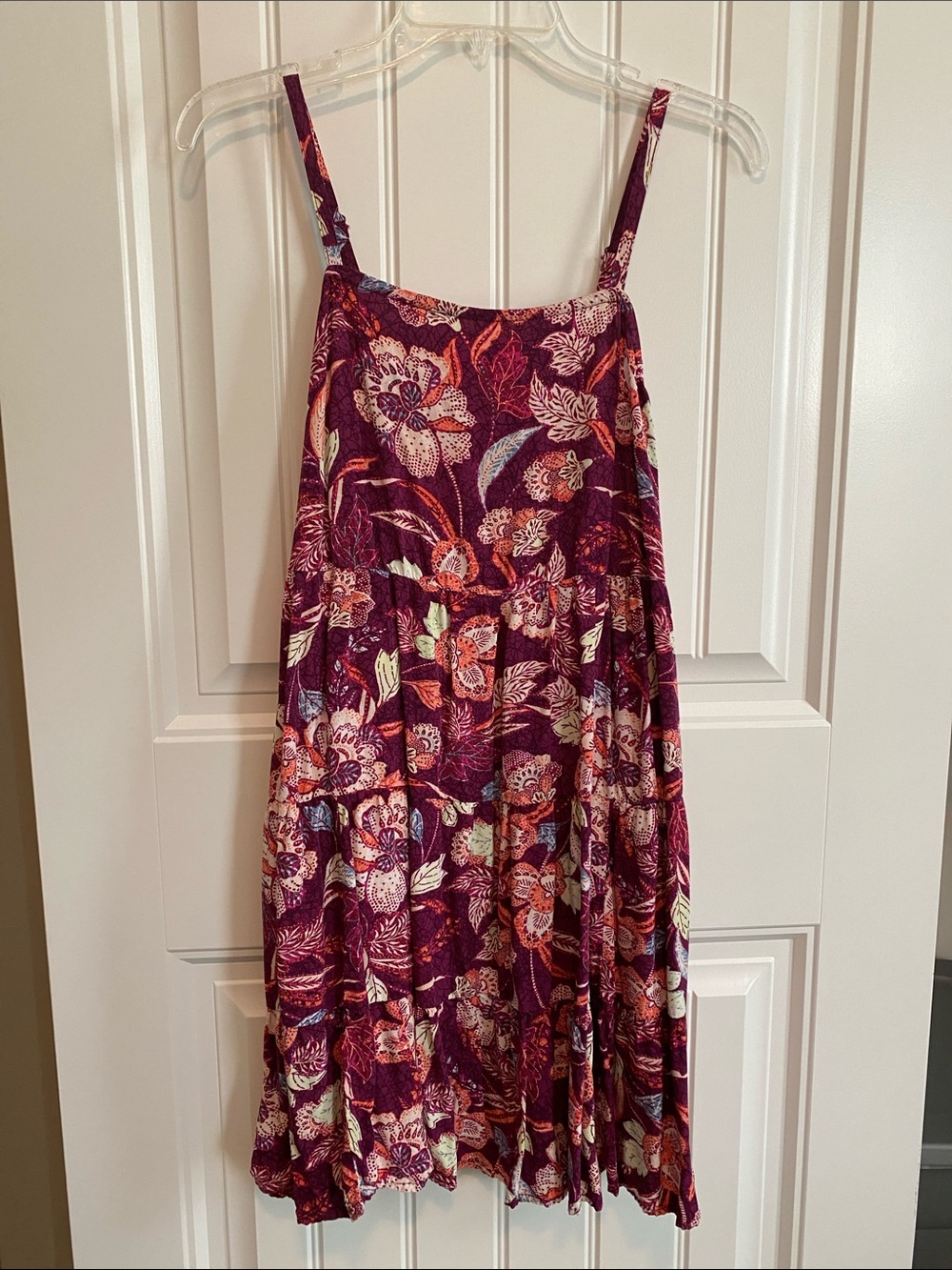 Old Navy Burgundy Floral Spaghetti-Strap Mini Dress